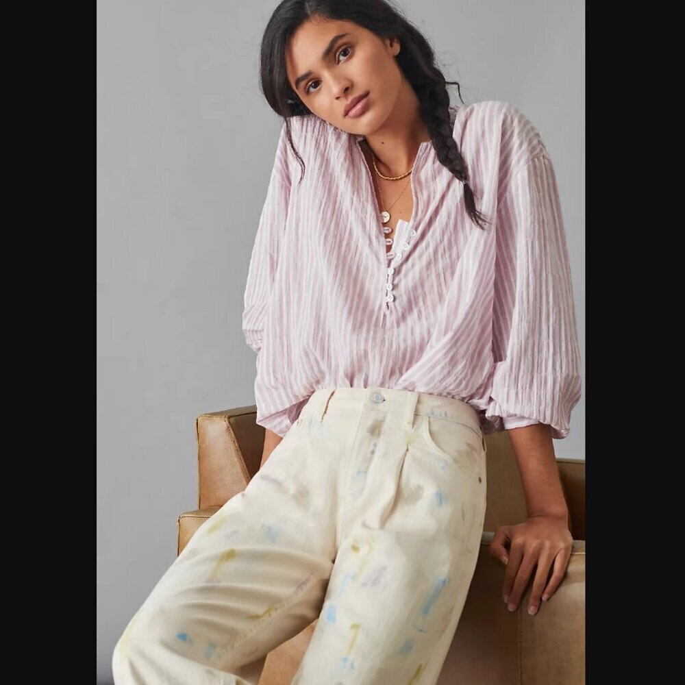 NWT Anthropologie Pilcro Tavi Ruffled Button-down Blouse
